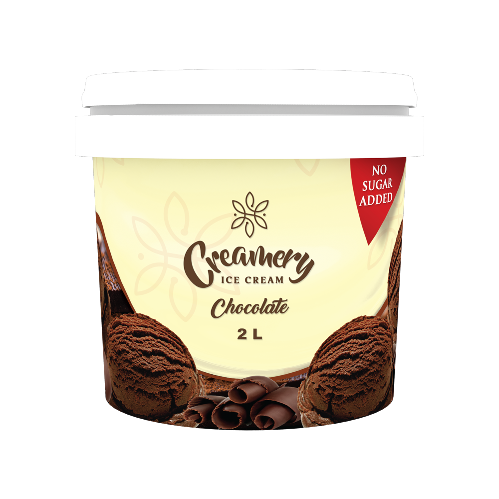 Creamery Ice Cream - Chocolate (No Sugar Added) - 2 Litres