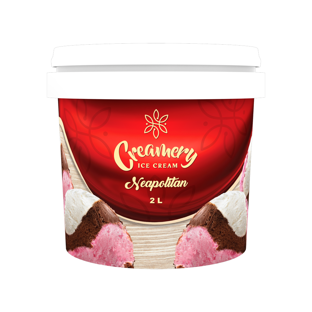 Creamery Ice Cream - Neapolitan - 2 Litres