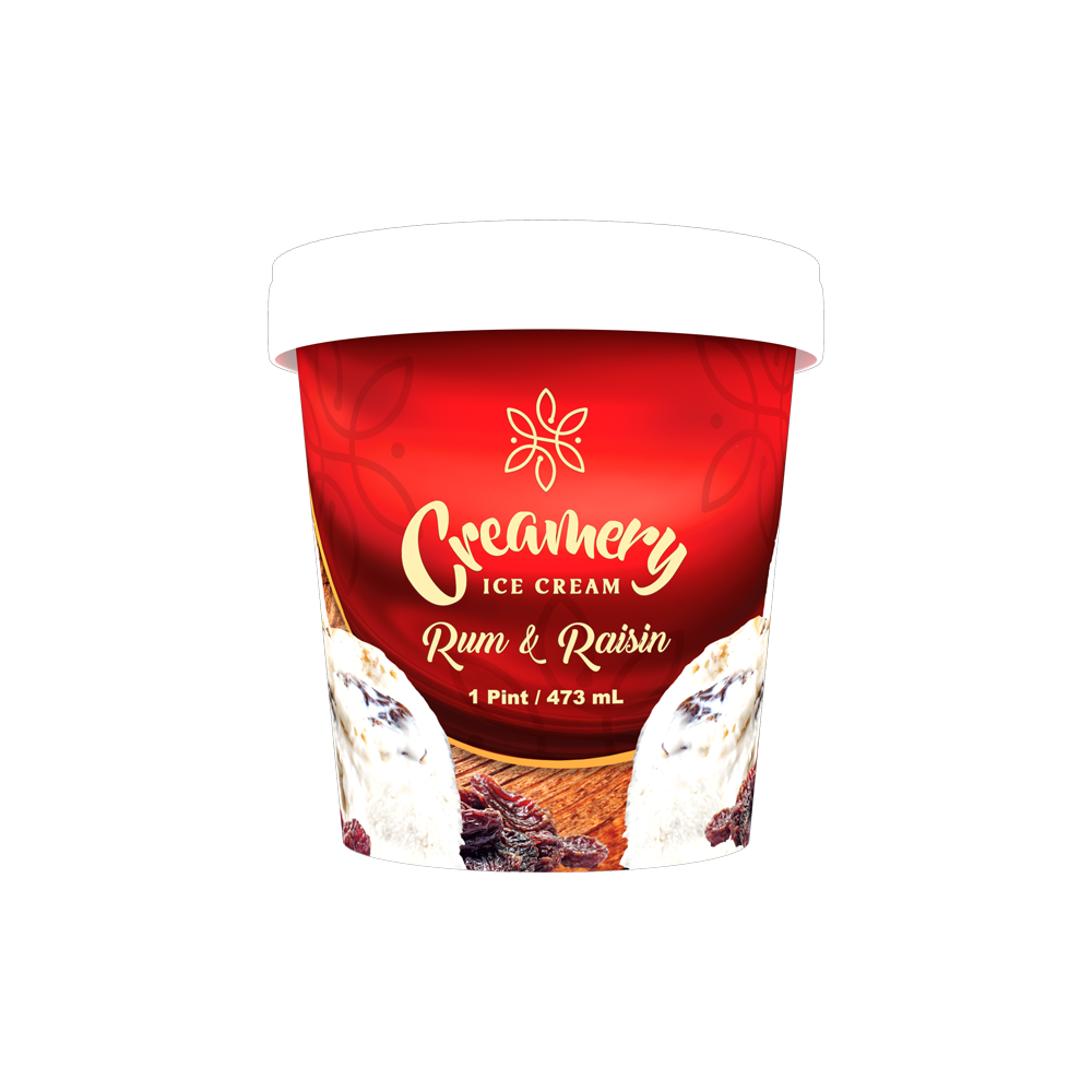 Creamery Ice Cream - Rum and Raisin - 1 Pint