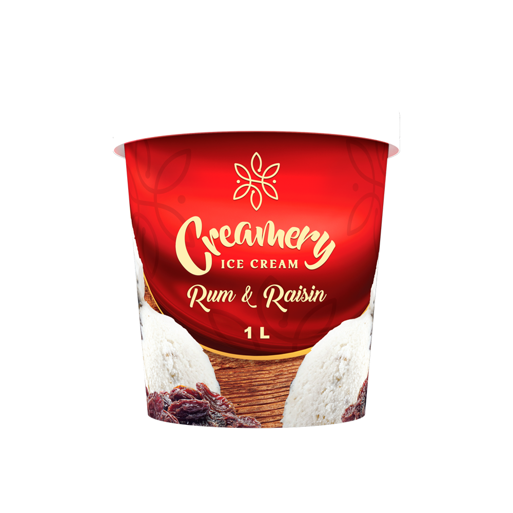 Creamery Ice Cream - Rum and Raisin - 1 Litre