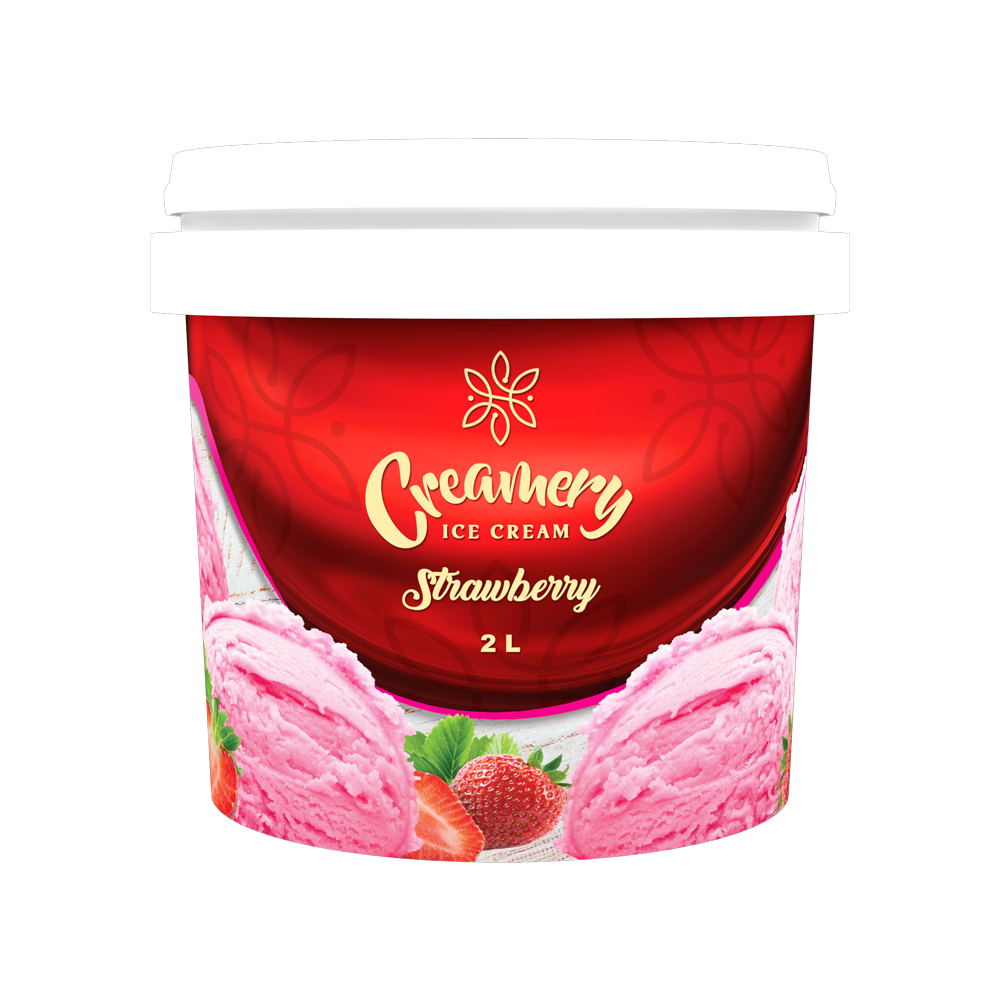 Creamery Ice Cream - Strawberry - 2 Litres