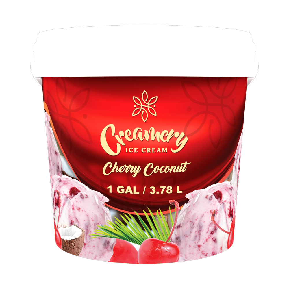 Creamery Ice Cream - Cherry Coconut - 1 Gal