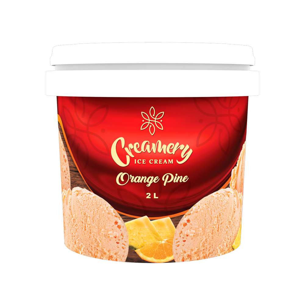 Creamery Ice Cream - Orange Pine - 2 Litres