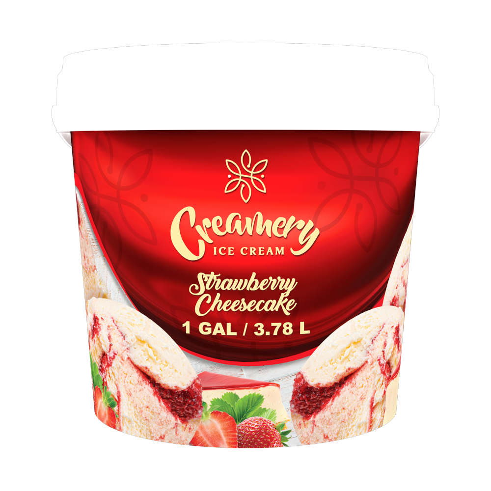 Creamery Ice Cream - Strawberry Cheesecake - 1 Gal